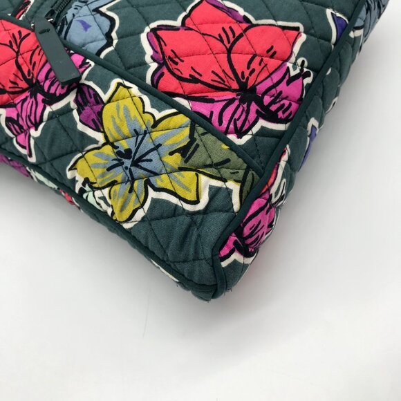 Vera Bradley Green Cotton Falling Flowers Crossbody And Pouch - Picture 8 of 11
